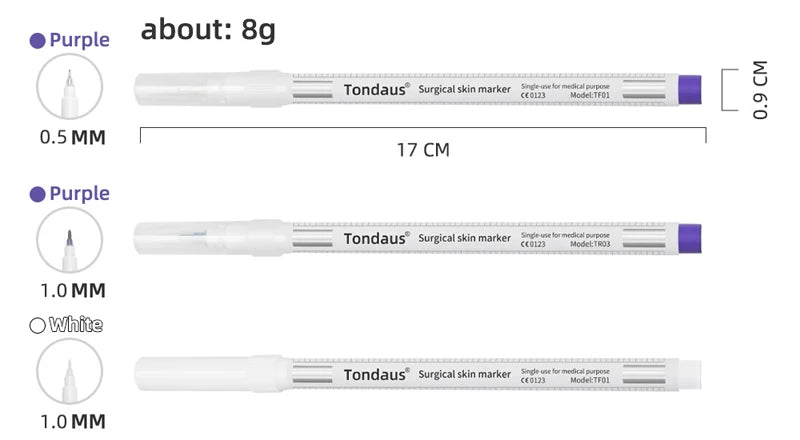 1pc Professional Surgical Sterile Skin Marker Pen Microblading Tattoo Eyebrow Lip Skin Marker Pen Measuring Ruler Set Tool
