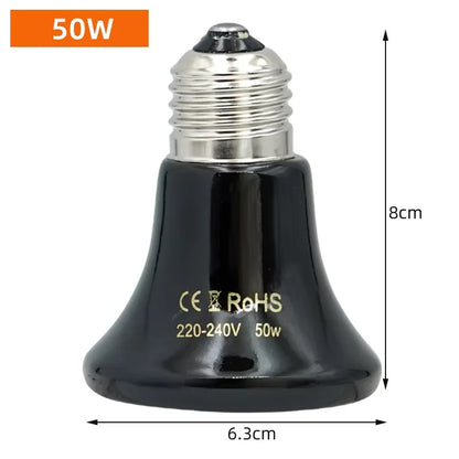 25/50/75/100W E27 Pet Heating Lamp 110V 220V Infrared Ceramic Emitter Heat Light Bulb Pet Brooder Chickens Reptile Lamp 1PC