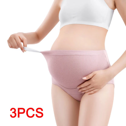 3PCS/set High Waist Intimate Clothes for Women Adjustable Waistband Pregnant Panties Cotton Maternal Panties Women's Underwear