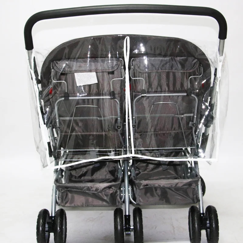 Universal Type Breathable Baby Pushchs Rain Cover For Twins Transparent Environmentally PVC Stroller Raincoat Wind Dust Shield