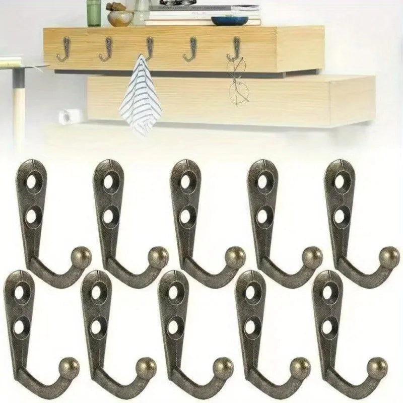 Retro Wall Hooks Hangers Door Wall Mounted Coat with Screws Suction Heavy Load Rack for Kitchen Bathroom Accessories