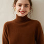 Cashmere Sweater Women's Turtleneck Long Sleeved Knitted Pullover 100% Pure Cashmere Base Sweater Korean Version Women's Top