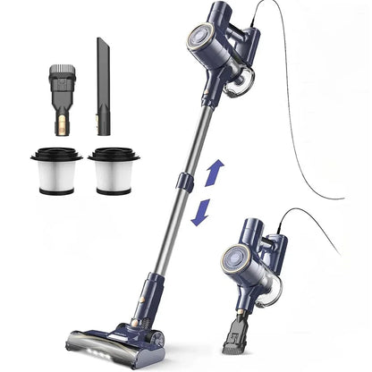 Vastorm 3-in-1 Corded Vacuum Cleaner 600W Powerful Upgraded Motor Free-Stand Lightweight Stick Handheld Vacuum for Carpet Pet Hair