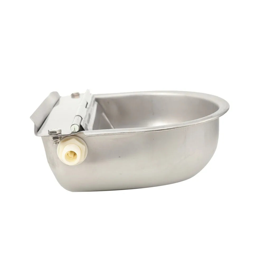 Stainless Steel Cow Water Bowls Automatic Drinking Bowls with Float Bowl Water Outlet for Dog Cattle Sheep Drinker Farm Supplies