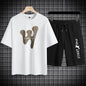 Trendy Suits for Men Men's Summer Shorts Set Gym Outfit Student Short Sleeve Tee 2 Piece Set Tracksuits Men Casual Men Clothing