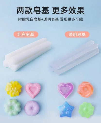 Kids DIY Soap Making Kit Gem Crystal Shapes Handcraft Art Set Creative Molding Craft Toy Birthday Gift for Girls Boys Hobby Play