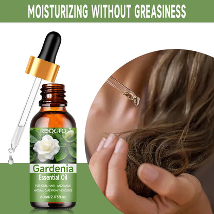 Natural Gardenia Essential Oil for Skin, Hair & Nail Care: Pure Floral Moisturizing Oil with Dropper 40/60ml