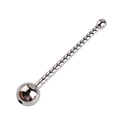 Hollow Metal Urethral Probe Spiral Textured Penis Plug with Smooth Ball Tips Intimate Male Release Stimulation Toy