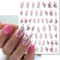 3d Nail Art Decals Elegant White RoyalBlue Roses Flowers Adhesive Sliders Nail Stickers Decoration For Nail Manicure