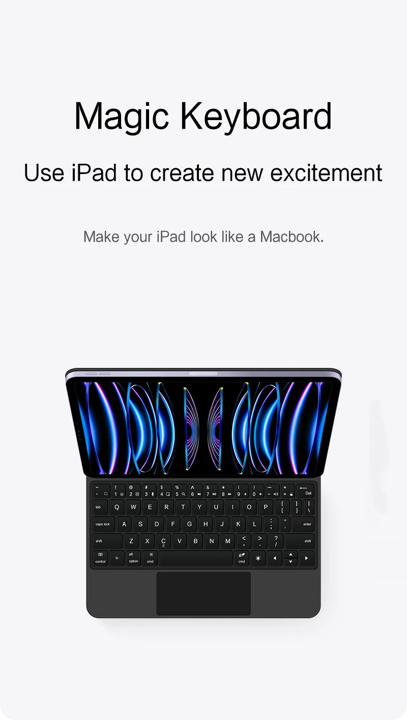 TouchPad Magic Keyboard for iPad Air 11 13 M4 2026 M3 M2 iPad 10 10th Air 4 5 6 iPad Pro 11 12.9 13'' M5 M4 Smart Cover Backlit