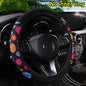 Women's 38CM Steering Wheel Cover Cherry Blossom  Chrysanthemum Check Spider Web Design Printed Car Accessory without Inner Ring