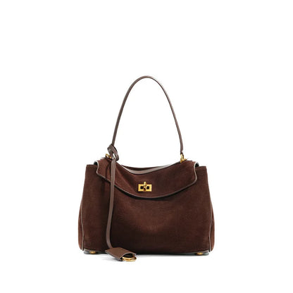Large Capacity Autumn Winter Suede Leather Tote Bag Frosted Cowhide High-Grade Shoulder Bag for Women