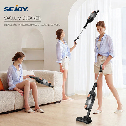 Sejoy 110/220v Corded Vacuum Cleaners 15Kpa Powerful Suction 600W Motor Stick Handheld Vacuum Cleaner for Home Pet Hair Carpet
