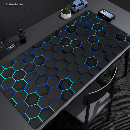 Geometric Large Mouse Pad 100x50cm Big Computer Mousepads Hexagon Mousepad Big Keyboard Mat Gamer Mouse Pads Non-SlipDesk Mats