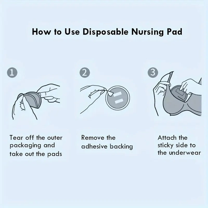 100pcs Ultra-Absorbent Disposable Breast Nursing Pads for New Moms - Slim, Breathable & Super Absorbent