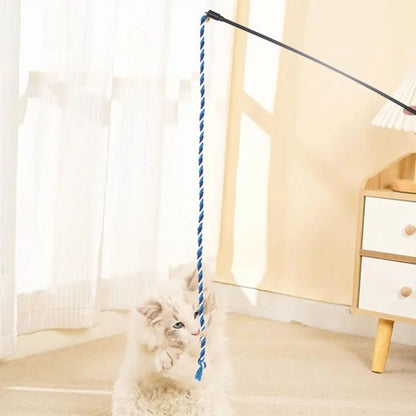 Multi-functional with Bell Cat Wand Cotton Rope Bite Resistant Cat Wand Interactive Play Kitten Teething Stick Pet