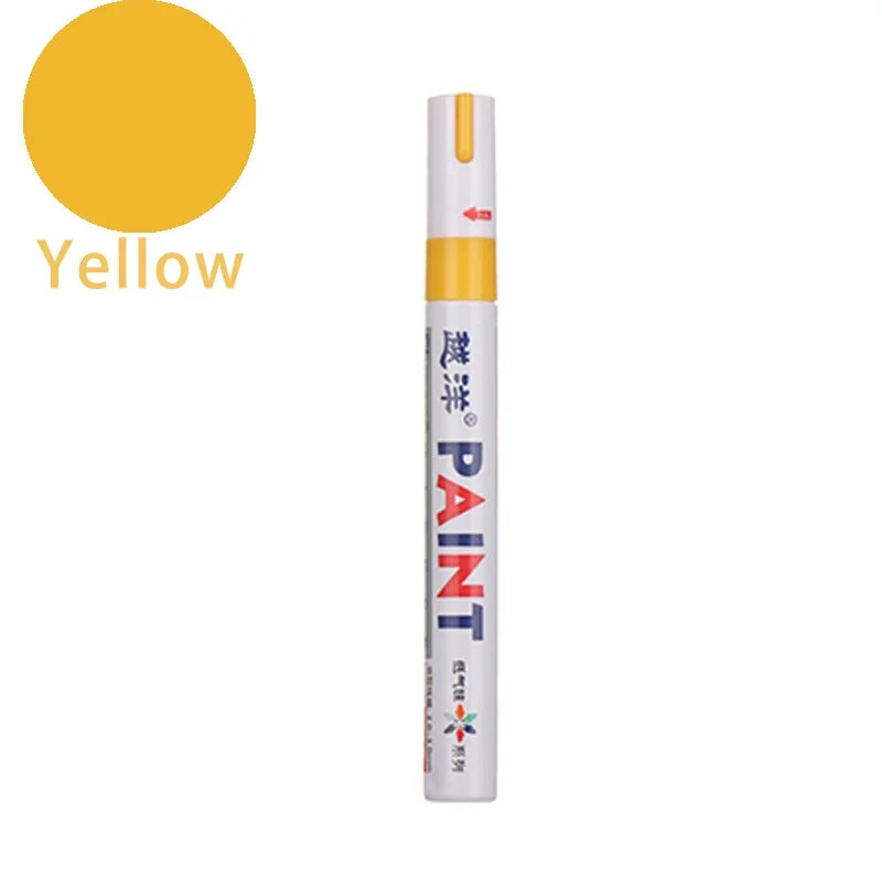 Car Paint Scratches Repair Brush Pen Waterproof Water Paint Marker Pen Car Tire Tread Care Automotive Black White Red Silver