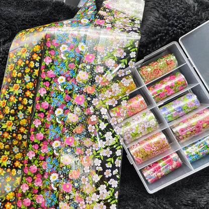 10Rolls Halloween  Flower Plaid Angel Marble  Bow Nail Foils Transfer Paper  Nail Art Stickers   Decal  Nails Decoration