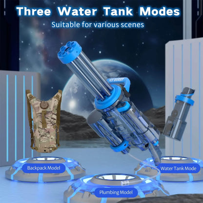 2024 Strongest Gatling Electric Water Gun Toy With Light Shooting Water Gun Summer Beach Pool Toys for Boy Adult Children Gifts