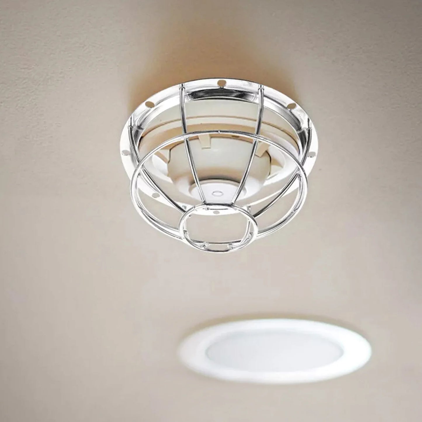 1/2pcs Iron Smoke Detector Protective Cover Sprinkler Cage Bracket Fire Covers Home Bathroom Kitchen Accessories Protect Parts