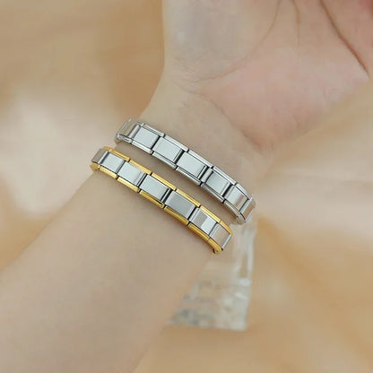 Hapiship 2024 New Men/Women's Jewelry 7/9/13mm Width Itanlian Elastic Charm Bracelet Fashion Stainless Steel Bangle ST-Top