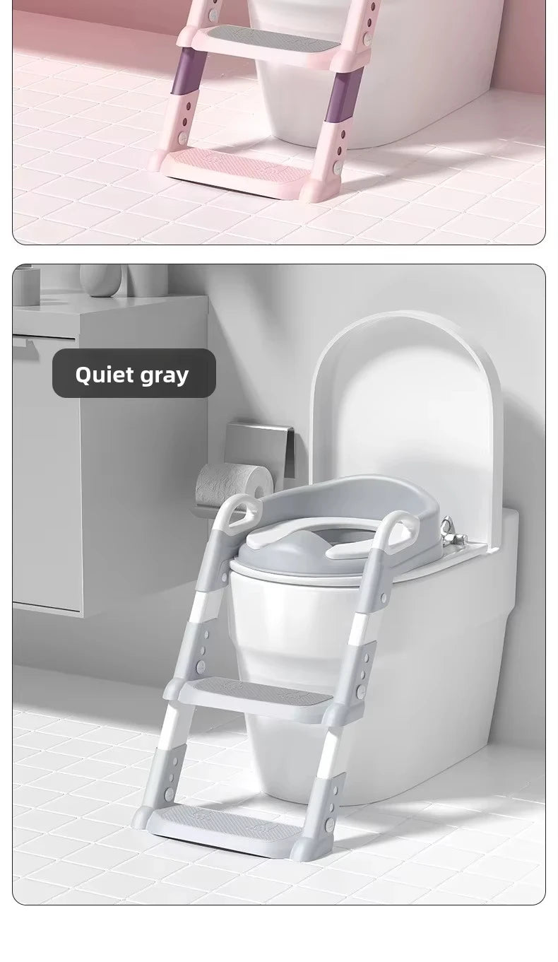 New Children's Toilet Stepped Baby Boys and Girls Toilet Training Foldable Foot Stool Toilet Seat Ring Stepped Assisted Tool