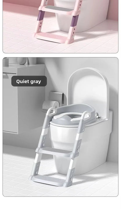 New Children's Toilet Stepped Baby Boys and Girls Toilet Training Foldable Foot Stool Toilet Seat Ring Stepped Assisted Tool