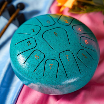 Miwayer 6" Steel Tongue Drum Gift Set | 11-Note Sound Healing Instrument w/Tuning Kit | Yoga/Meditation/Anxiety Relief Tool