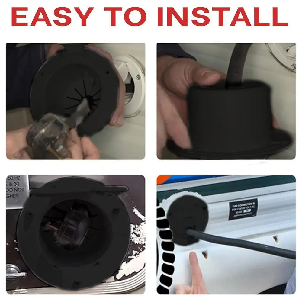 RV Cord Cover RV Electrical Cable Hatch RV Wire Organizer Cable Pass Through Covered Power Cord Hatch Round Accessory For