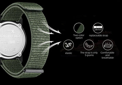 NORTH EDGE 2026 TERRAX Men's Digital Watches Outdoor Sports Swimming Waterproof 50M Stopwatch Countdown Electronic Watch For Men