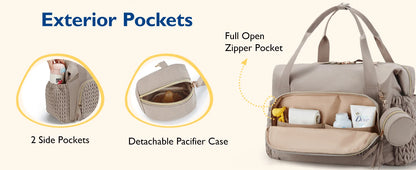 Mommore Diaper Bag Tote, Large Capacity Travel Diaper Bags, Hospital Bag for Labor Delivery, Baby Bag for Labor Delivery