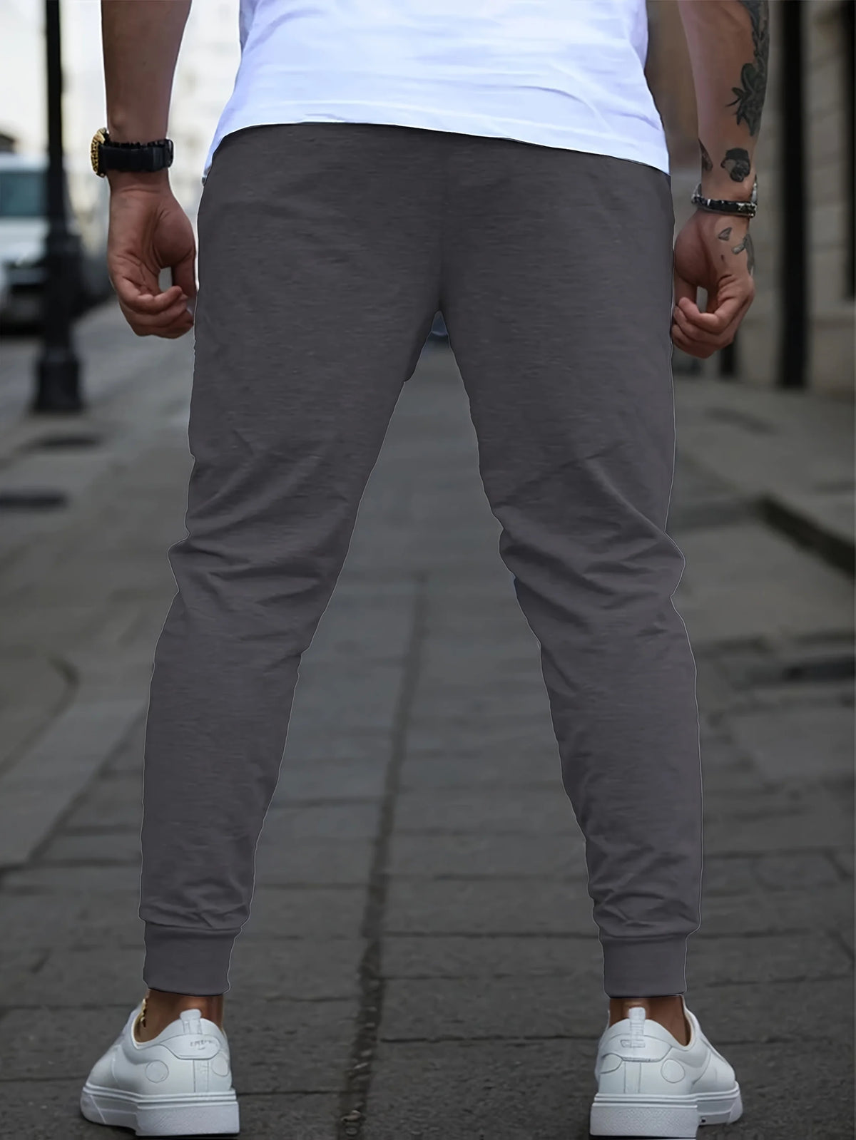 26Men's Casual Fitness Joggers Elastic Waist Lightweight Knit Fabric Comfortable Stretch Design Running Training Sports Pants
