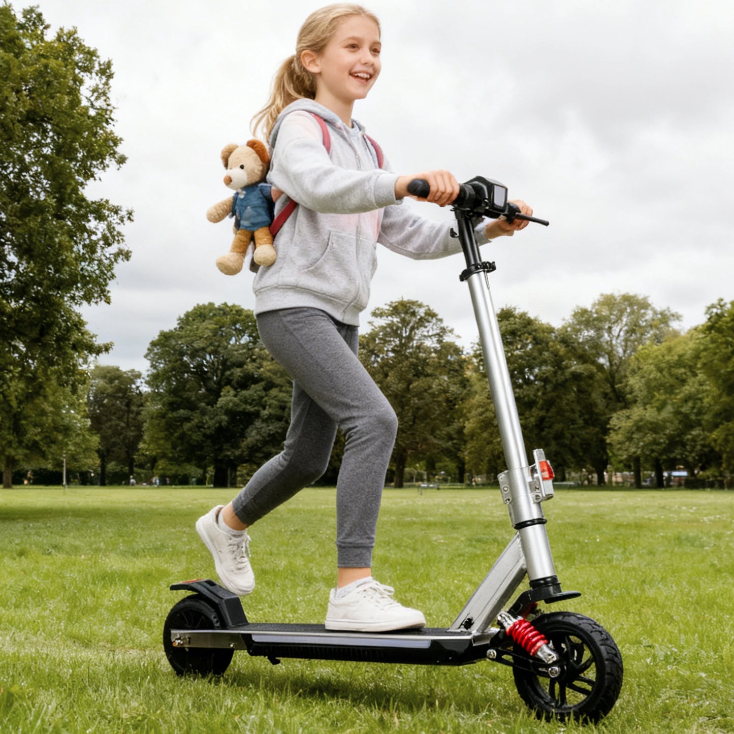 Sinaopus 6.5'' Electric Scooter for Kids 150W Motor, 126Wh Battery, 3-Height Adjustable Handlebar, Front Suspension, Foldable E-Scooter