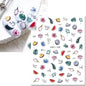 3d Nail Art Decals Elegant White RoyalBlue Roses Flowers Adhesive Sliders Nail Stickers Decoration For Nail Manicure