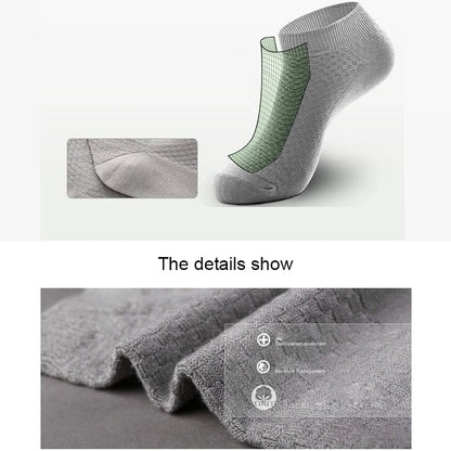 5Pairs/Lot Men's Bamboo Fiber Socks Business Short Breathable Ankle Socks Male Sock High Quality Large Size EU38-44