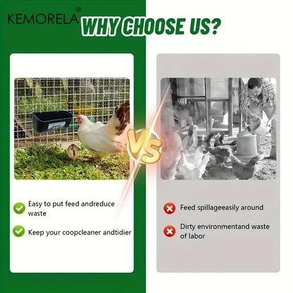 KEMORELA 2PCS Goat Feeder Hanging Duck And Chicken Feeder Small Pet Food Basin Fence Feed Trough Goose Drinking Trough With Clip