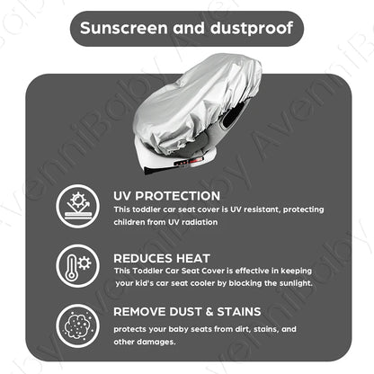 Baby Car Seat Sun Shade Cover, Infant Car Seat Heat Protector Keeps Your Toddler Baby Seat Cool, Blocks Out Heat & Sun UV Co