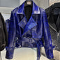 YOLOAgain 2025 Autumn Elegant Real Leather Jacket Coat Women Oversized Leather Jacket With Belt