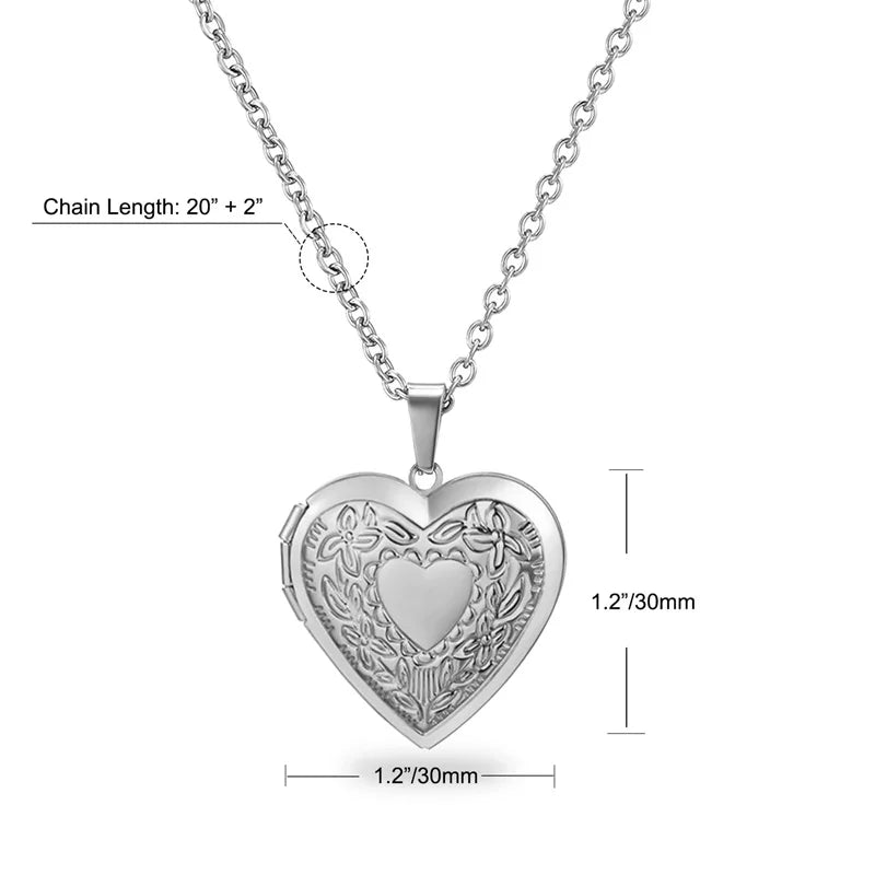 Personalized Locket Necklace for Women Custom Photo Heart Pendant Necklace Customized Picture Lockets Necklaces Birthday Gifts