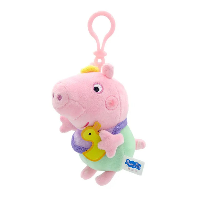 16-19CM Genuine Peppa Pig Bundle pocket 8 Friends Daddy Mammy Peppa George Plush Bahs Stuffed Dolls Pajamas Peppa Kids Gift