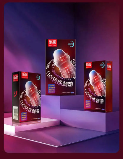 Elasun Condoms Delay for Men with Mustache Mutual Climax Orgasm Ribs Penis Sleeves for Men Delay Ejaculation G Spot Sex Toy