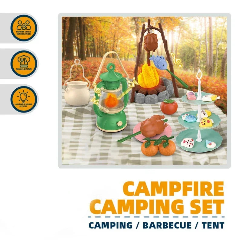 Kids Camping Tent Set Baby Playground Miniature Foods Children's Tent House Indoor Outdoor Parent-Child Interactive Game Toys