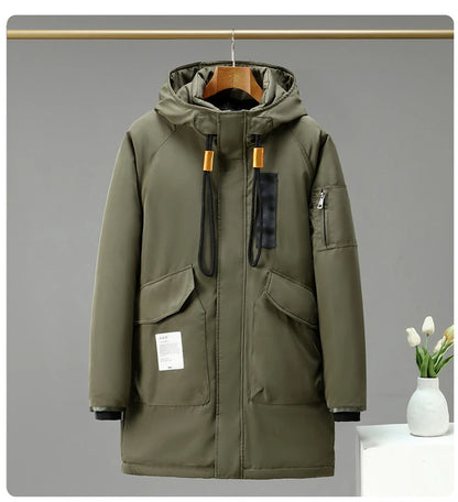 Plus Size 10XL Parkas Men Winter Thick Jacket Coat Fashion Casual Green Parka Male Black Jackets Big Size 10XL