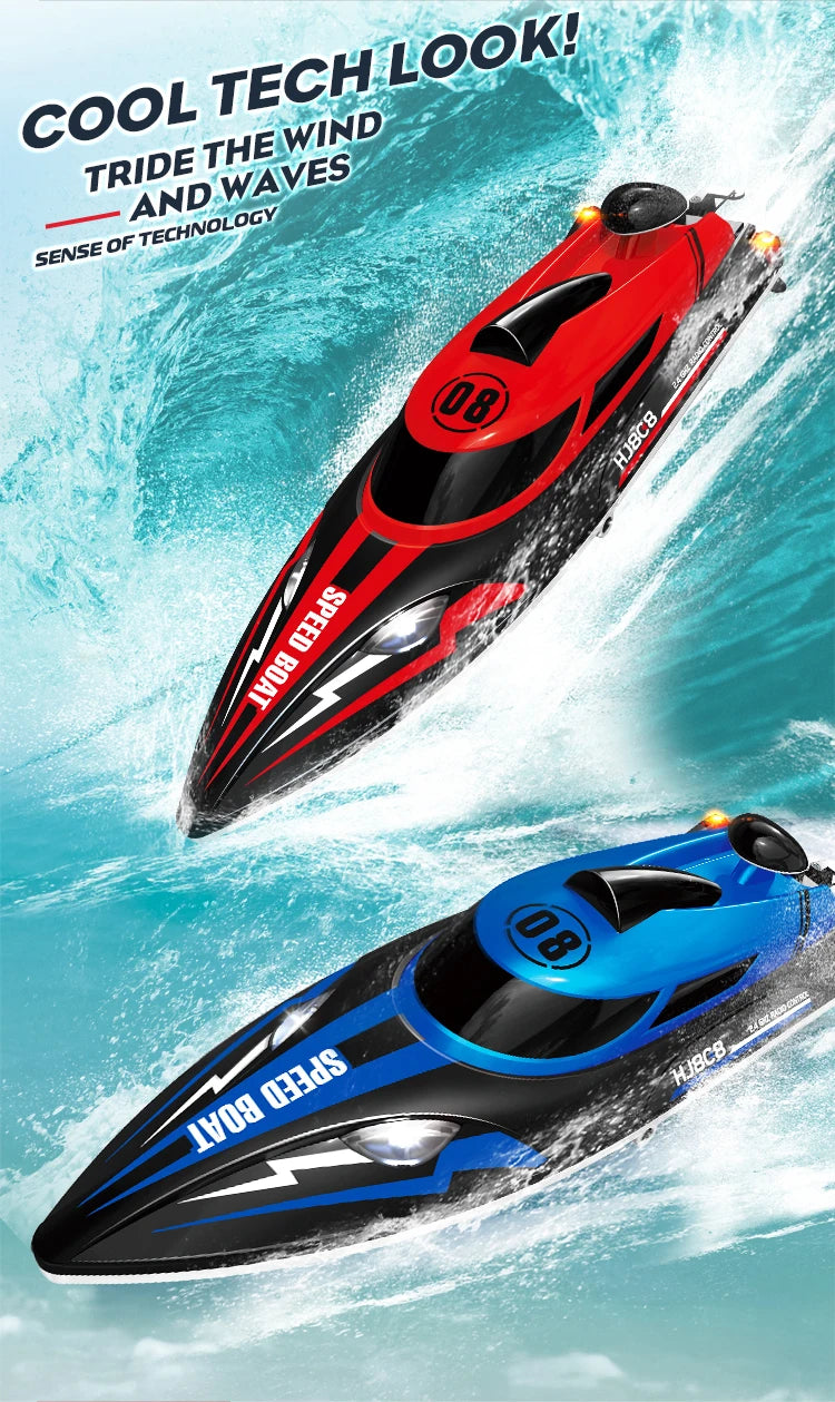 HJ808 RC Battery Boat 2.4Ghz 25km/h High-Speed Remote Control Racing Ship Water Speed Boat Children Model Toy