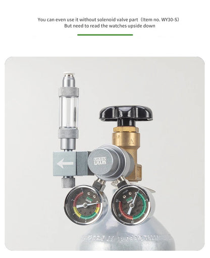 Aquarium CO2 Regulator Dual Meter Solenoid Valve Quick Plug Foam Recorder Control System Fish Tank CO2 Pressure Reducing Valve