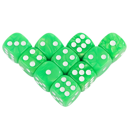 16MM Round Corner Game Dice Set 6-Sided Marble Acrylic Dices for  Tabletop Game Gambling Entertainment Party