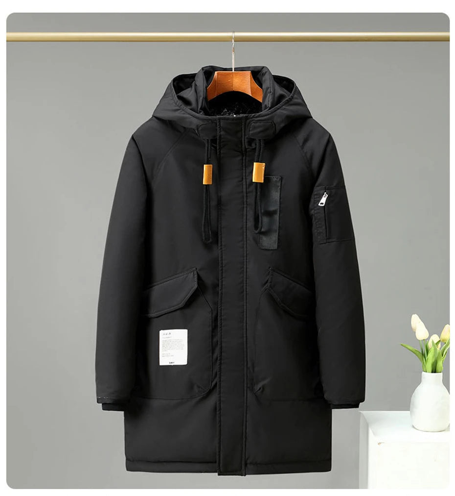 Plus Size 10XL Parkas Men Winter Thick Jacket Coat Fashion Casual Green Parka Male Black Jackets Big Size 10XL