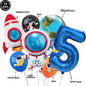 Blue Planet Astronaut Space Disposable Tableware Kids Birthday Table Decorations Paper Plate Cup Napkin Astronaut Rocket Balloon