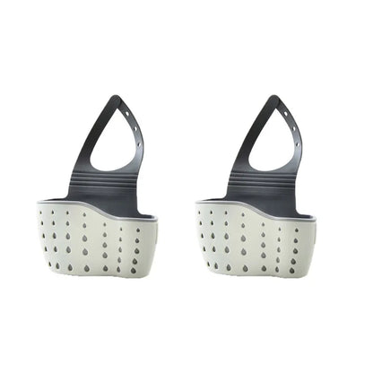 1-4PCS Household Adjustable Button Type Sink Drain Hanging Bag Kitchen Storage Shelf Faucet Sponge Twolayer Drain Hanging Basket