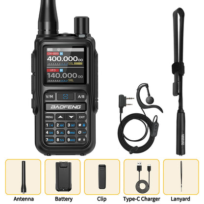 Baofeng UV-5R Mini Walkie Talkie Bluetooth Programming APP Long Range 999 Channels Radio With Protective Case Tactical Antenna